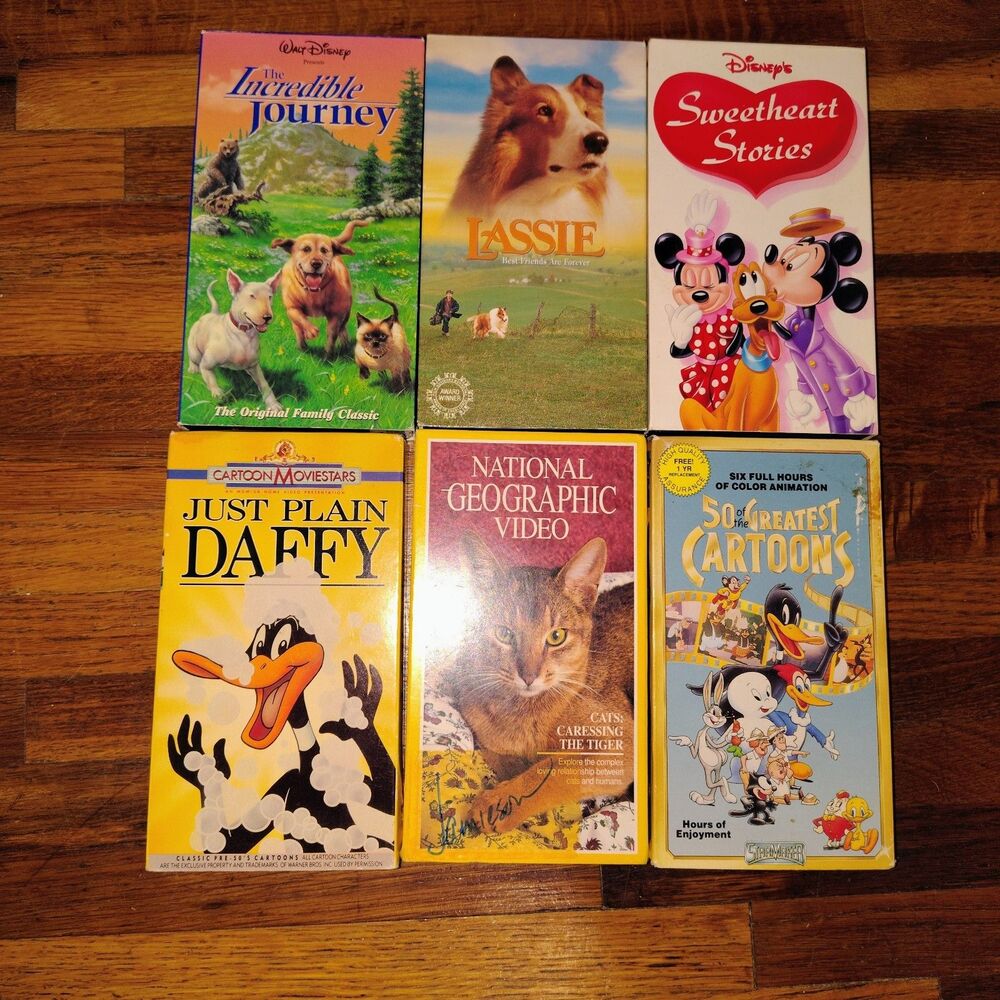 Disney Mgm Paramount New Lassie, Just Plain Duffy, National Geographic Vhs Lot